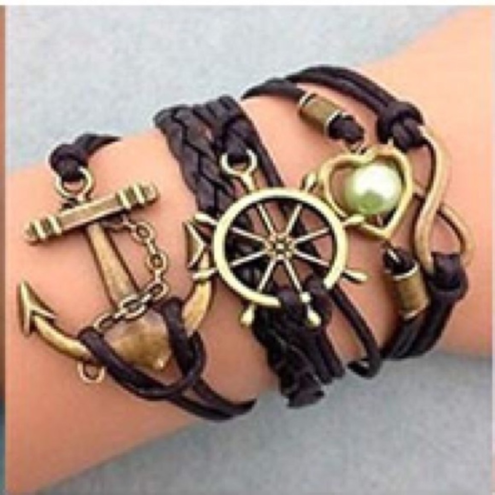 Women’s Nautical Leather Infinity Bracelet